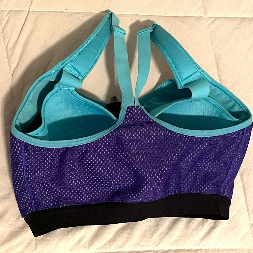 Victoria's Secret Purple and Teal Front-Zip Sports Bra - Picture 5 of 9